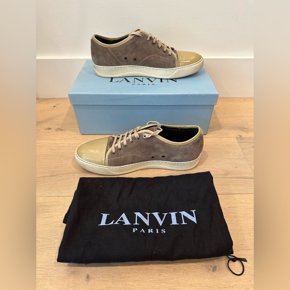Lanvin Beige Suede Tennis Sneaker Size UK US 10